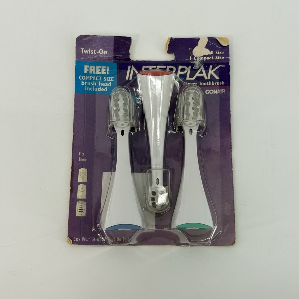 Interplak Power Toothbrush Conair - Replacement Twist On Brush Heads #91000-320A